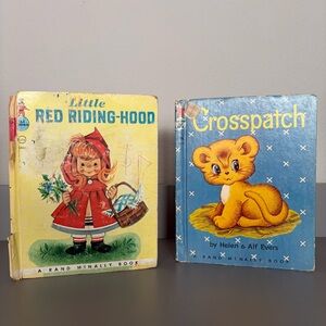 Lot of 2 Tip-Top Elf Books CROSSPATCH 1964 & Little Red Riding-Hood 1958 Vintage